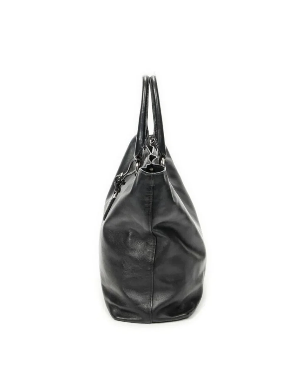 Prada Vertical Black Calfskin Leather Messenger Bag - Picture 3 of 10